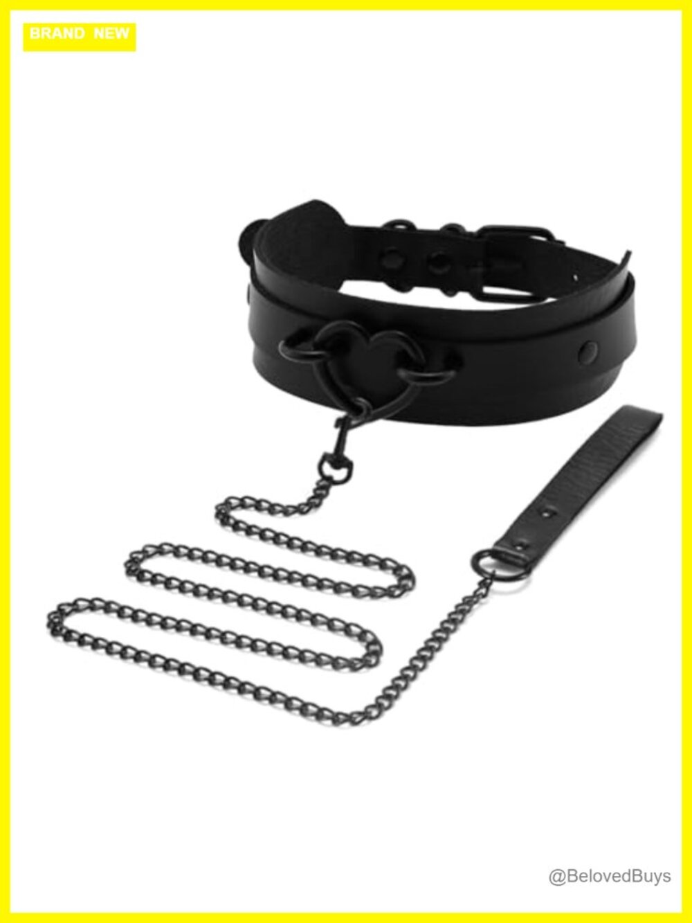 Faux Leather Heart Choker Necklace and Body Chain Set